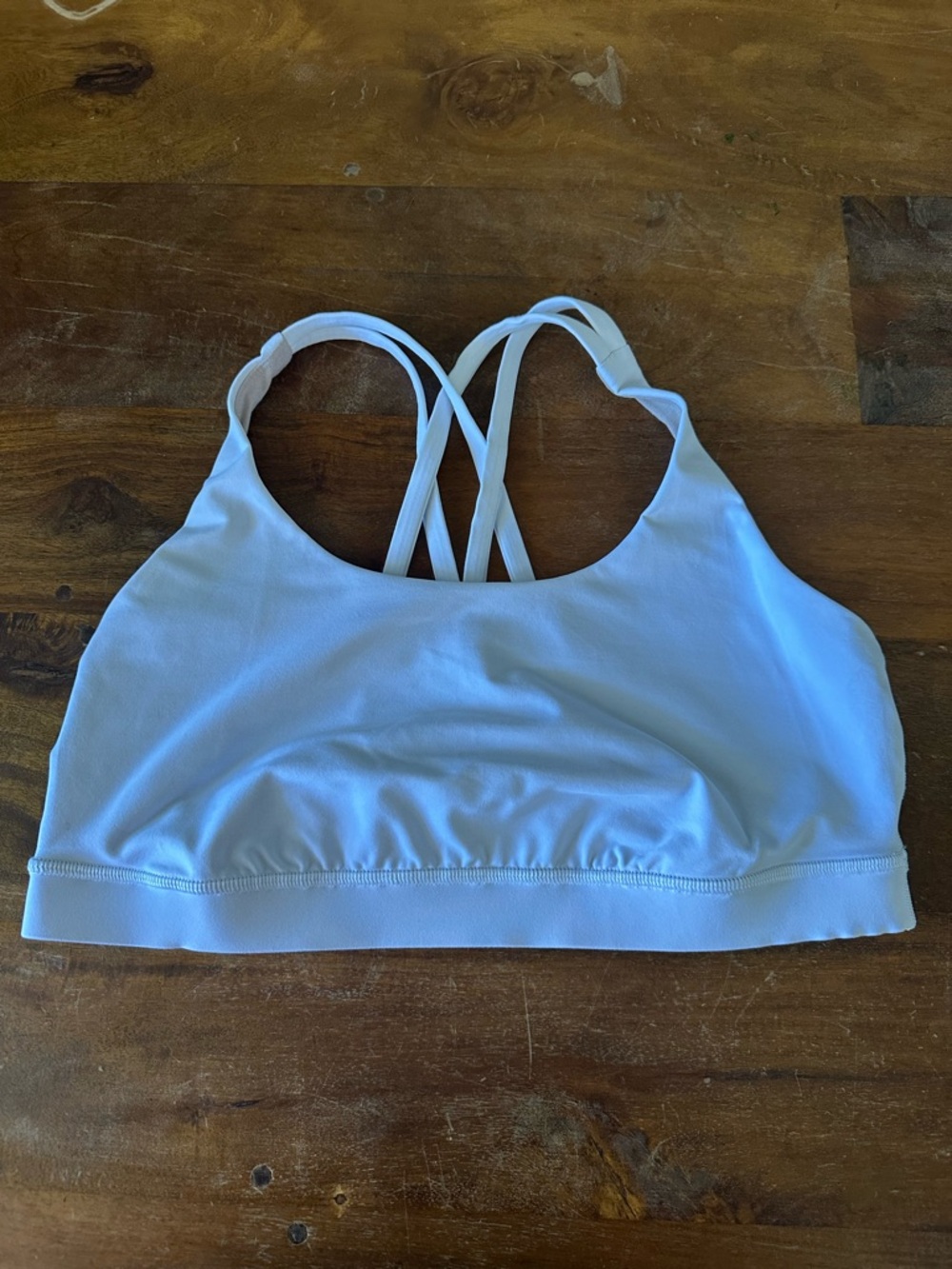 Lululemon Women's white Strappy Sports Bra size 12 NO Cups